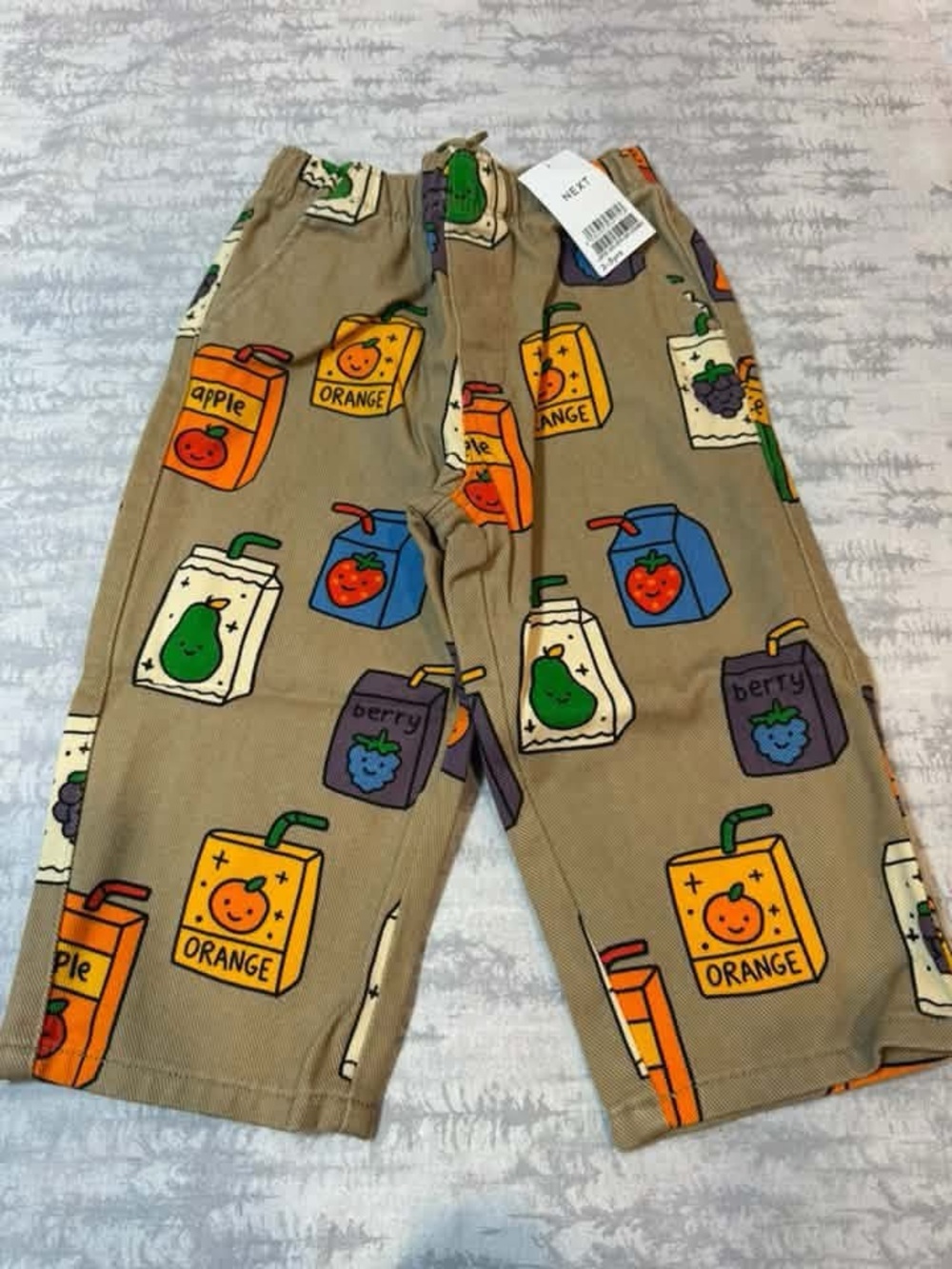 next Beige Pajama Bottoms with Colorful Juice Box Print